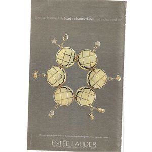 Estée Lauder Charm Bracelet Jewelry Personal Compact 1990s Vintage Print Ad